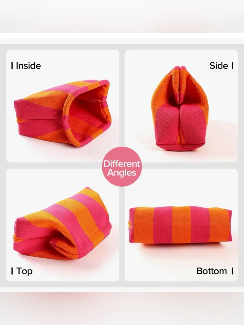 Striped Pink & Orange Knit Clutch - Women Bags